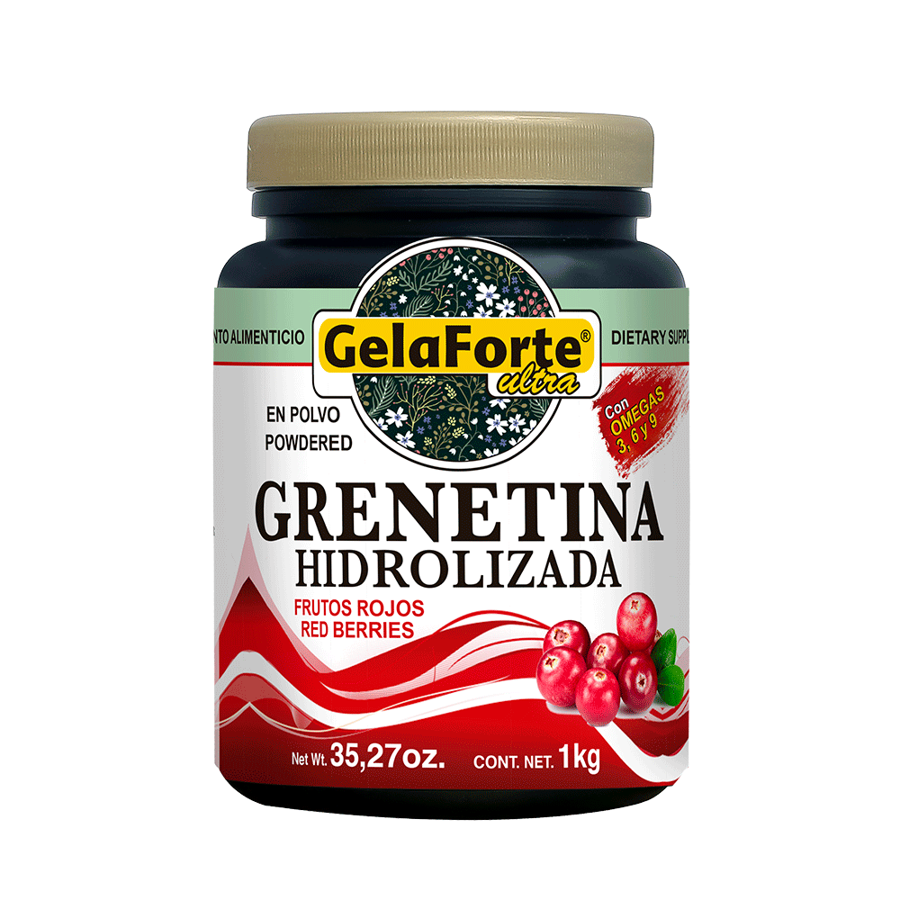 Grenetina Hidrolizada Vegana con Carotenos – Fortalece Piel, Cabello y Articulaciones